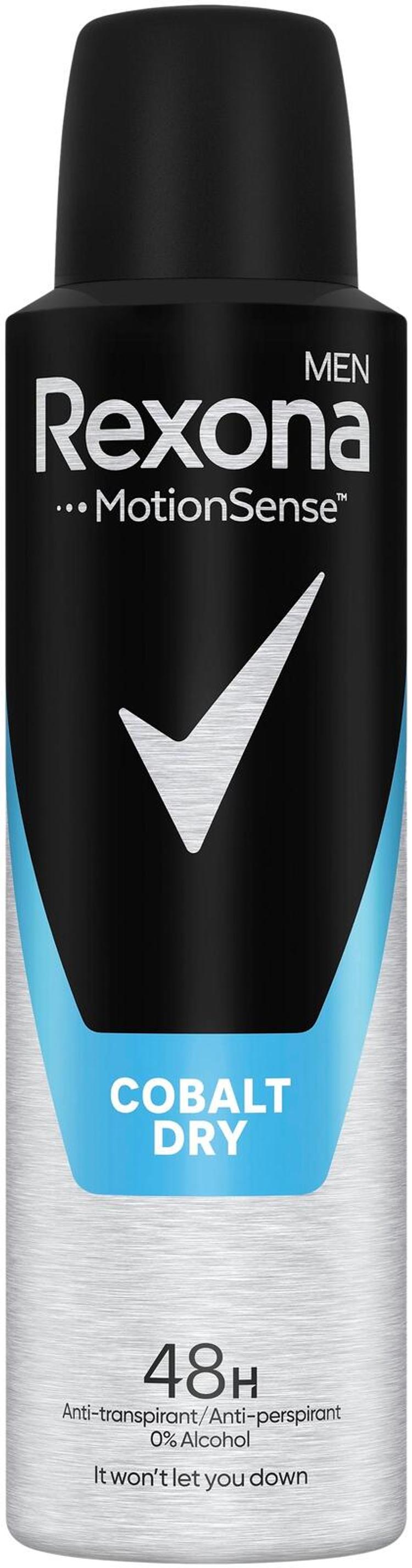 Rexona for Men Cobalt Antiperspirantti Deodorantti Spray Miehille 48 h suoja 150 ml