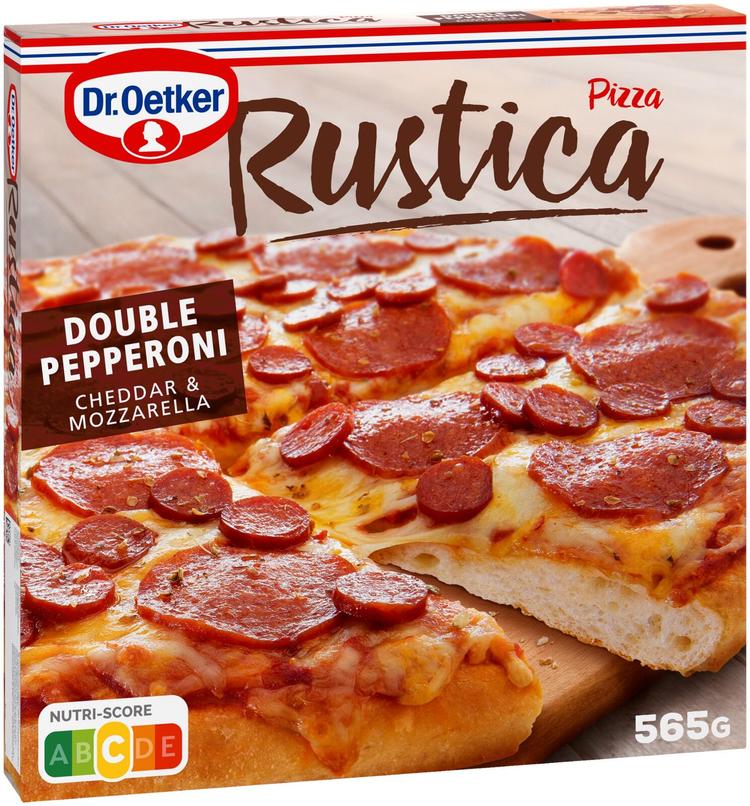 Dr. Oetker Rustica Double Pepperoni Cheddar & Mozzarella pakastepizza  565g