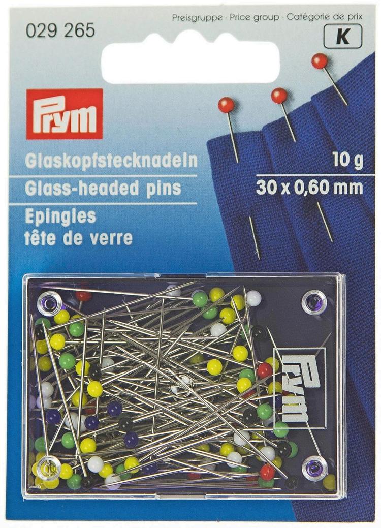 Prym lasipäiset nuppineulat 10g/pakkaus