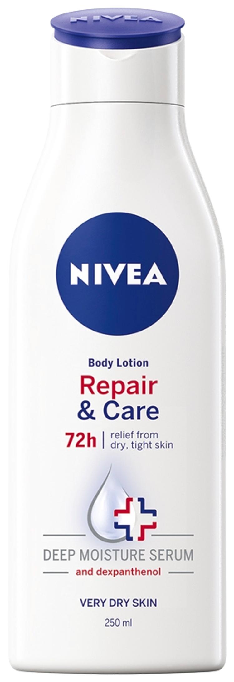 NIVEA 250ml Repair & Care Body Lotion vartaloemulsio erittäin kuivalle iholle