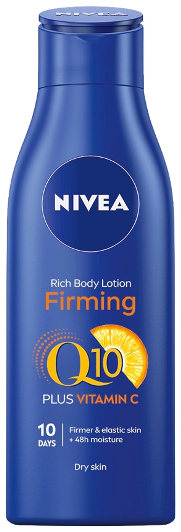 NIVEA 250ml Q10 + Vitamin C Firming Body Milk -vartaloemulsio kuivalle iholle