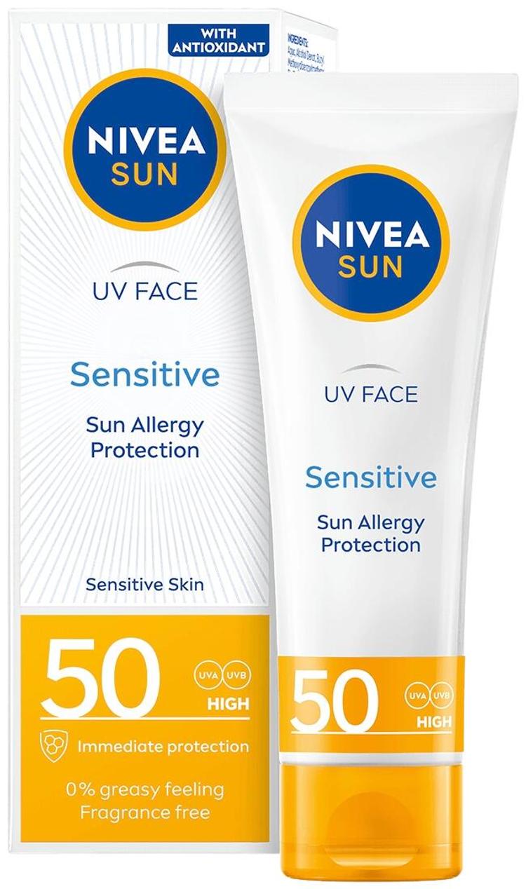 NIVEA SUN 50ml UV Face Soothing Sensitive SK50 -aurinkosuojavoide