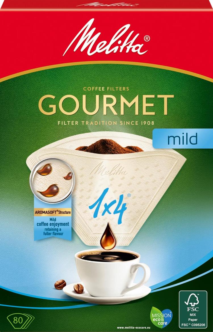 Melitta 1x4/80 Gourmet Mild suodatinpaperi