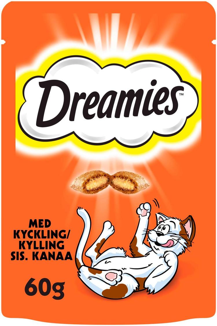 Dreamies sis. Kanaa - Kissanherkku pussissa - (60 g)