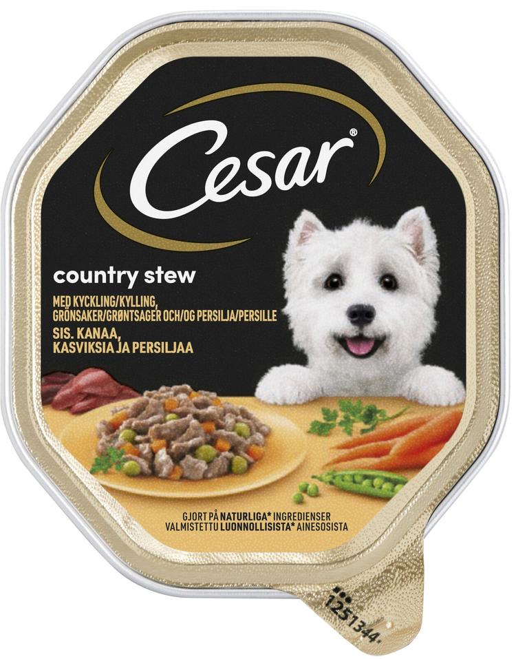 Cesar Country Stew sis. Kanaa, Kasviksia ja Persilijaa kastikkeessa (150 g)