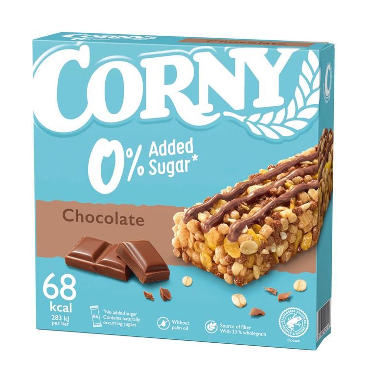 Corny 0% Added sugar Chocolate välipalapatukka 6x20g