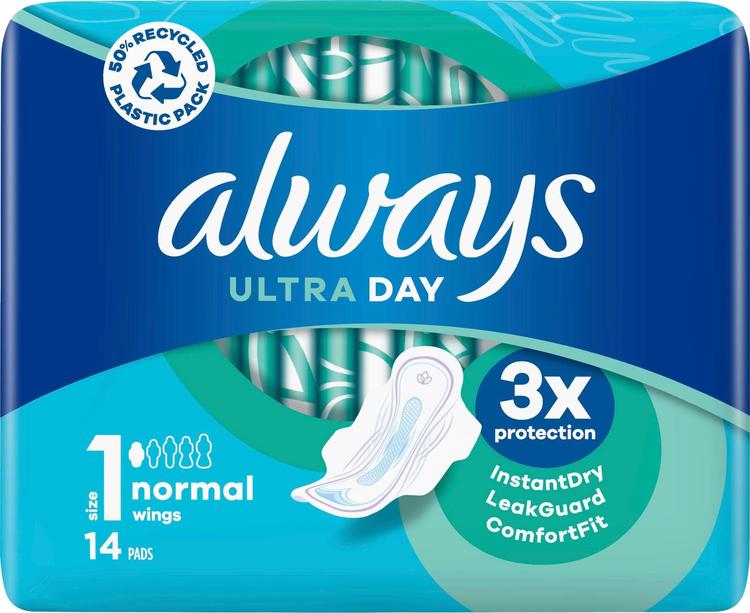 Always Ultra Day Normal 1 with wings 14kpl terveysside