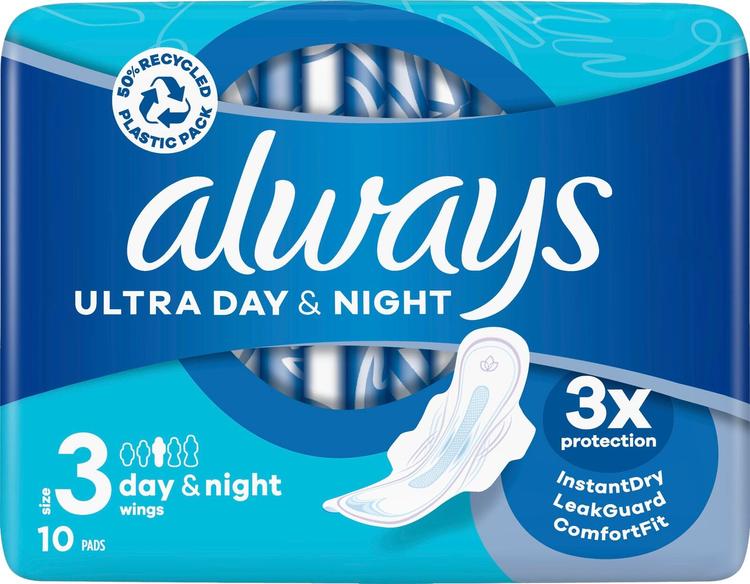 Always 10kpl Ultra Day & Night 3 siivekkeillä terveysside