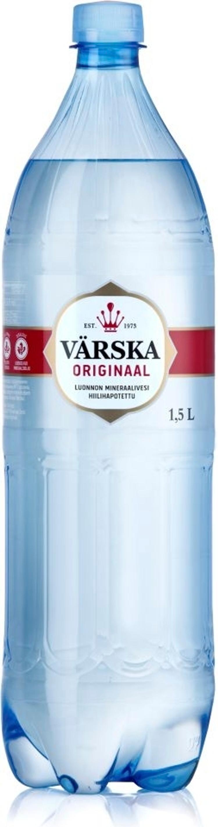 Värska Originaal luonnon mineraalivesi , hiilihapollinen 1,5L PET