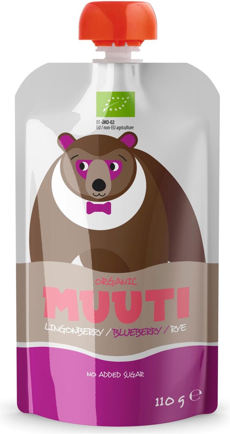 Muuti luomu puolukka-mustikka-ruispuuro 110g 8kk