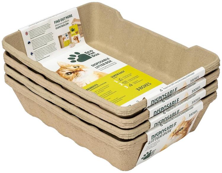 Eco Pet Box kertakäyttöinen kissanhiekkalaatikko 3kpl