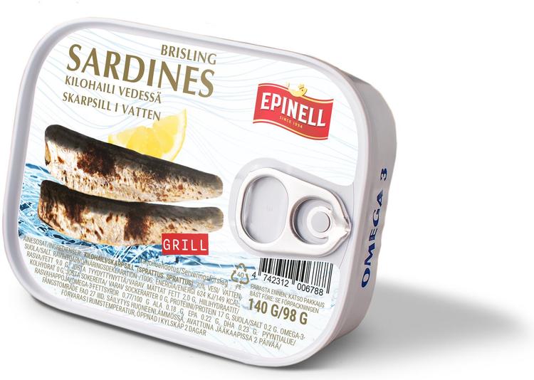 Epinell Grillatuja sardiineja lähtevedessä140g