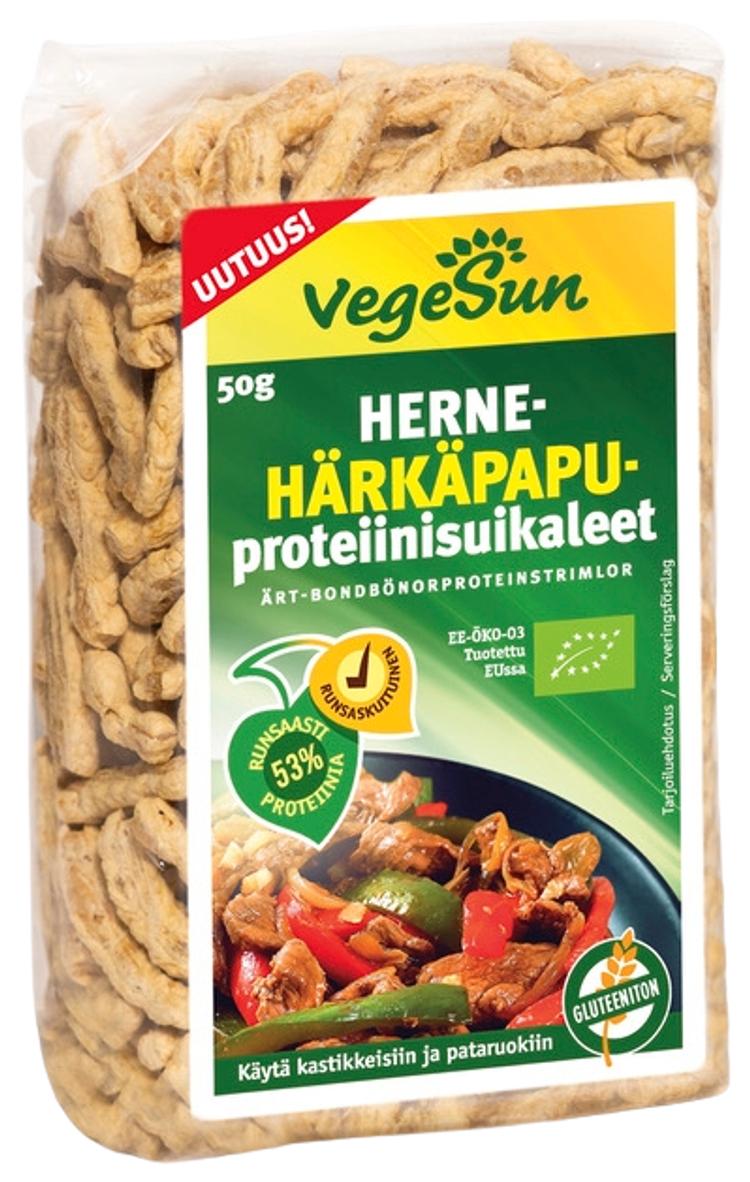 VegeSun 50g Herne-Härkäpapuproteiinisuikaleet