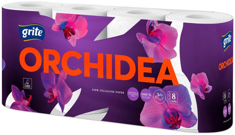 Grite WC-paperi Orchidea White 8rll