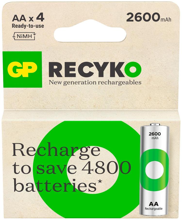 GP recyko ladattava  aa 2600mah nimh akku 4kpl