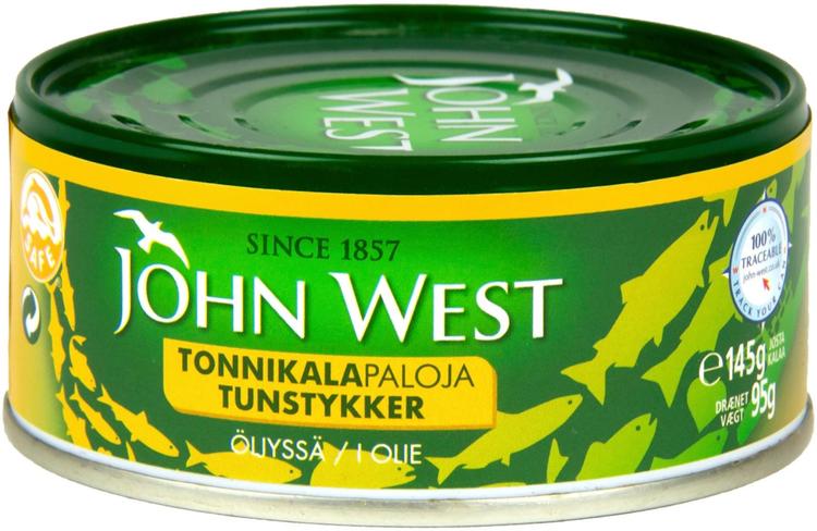 John West Tonnikalapaloja auringonkukkaöljyssä 145/95g