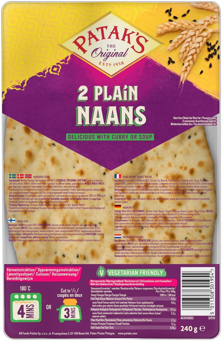 Patak's Naanleipä 240g