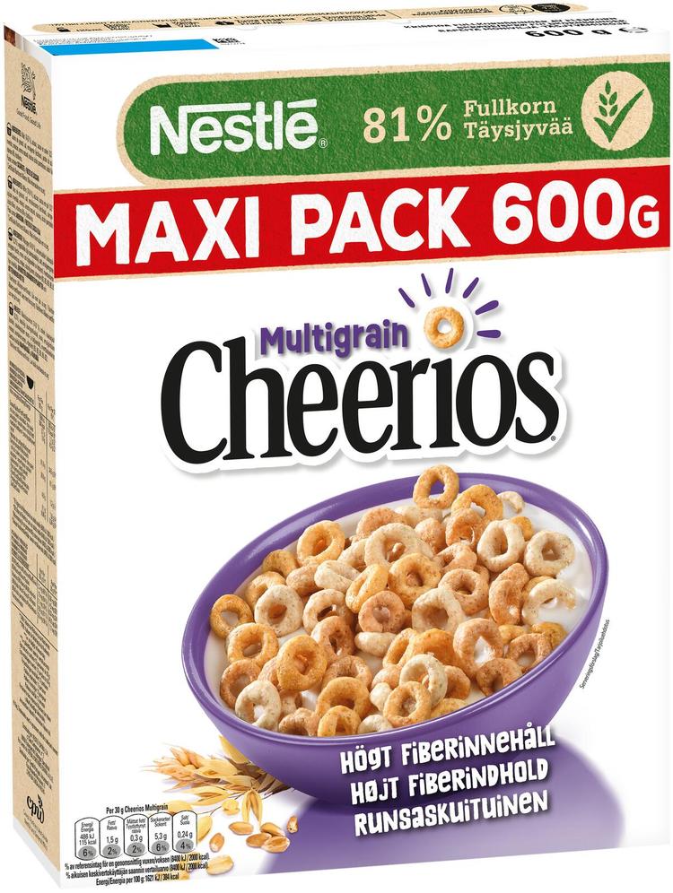 Nestlé Cheerios 600g Monivilja rapeita monivilja-täysjyvämuroja