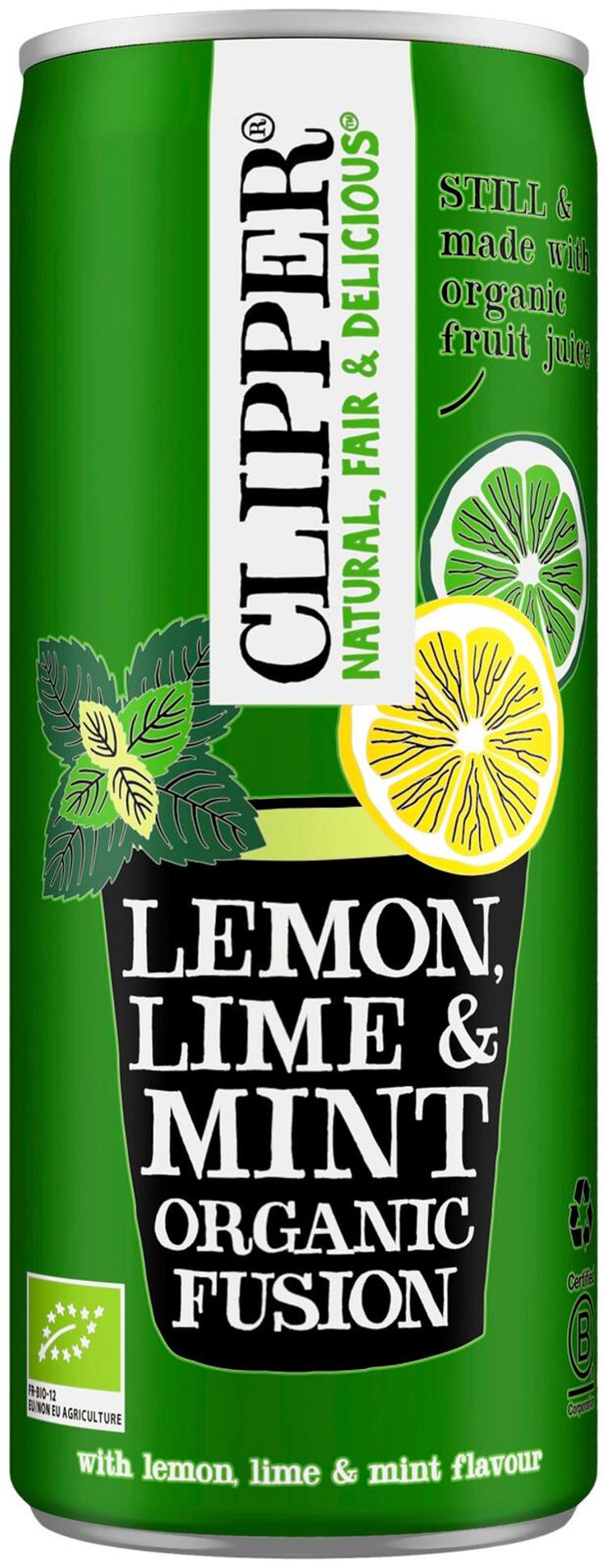 Clipper Luomu Hiilihapoton juoma Sitruuna, lime & minttu 250ml