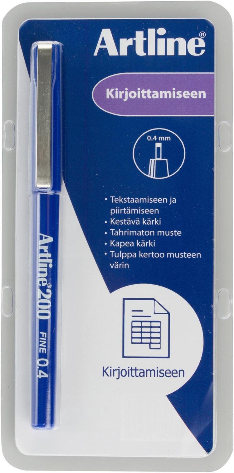 Artline kuitukynä 200 0,4mm sininen