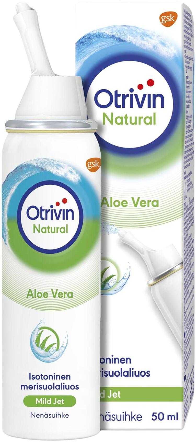 Otrivin Natural Aloe Vera nenäsuihke, isotoninen merisuolaliuos, 50 ml