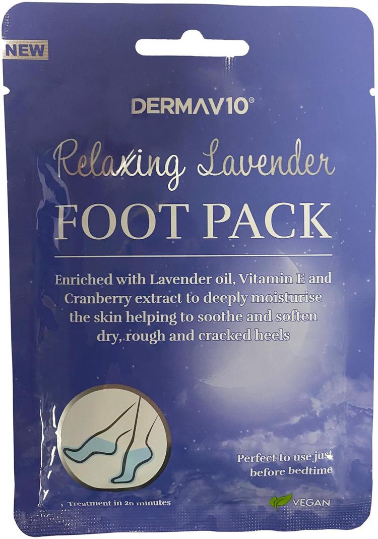Derma V10 rentouttava jalkanaamio laventeli 1 pari