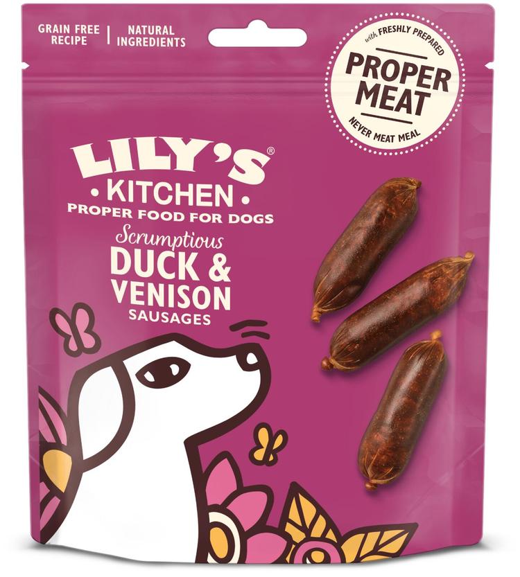 Lily's Kitchen 70g Scrumptious Duck and Venison Sausages koiranherkku