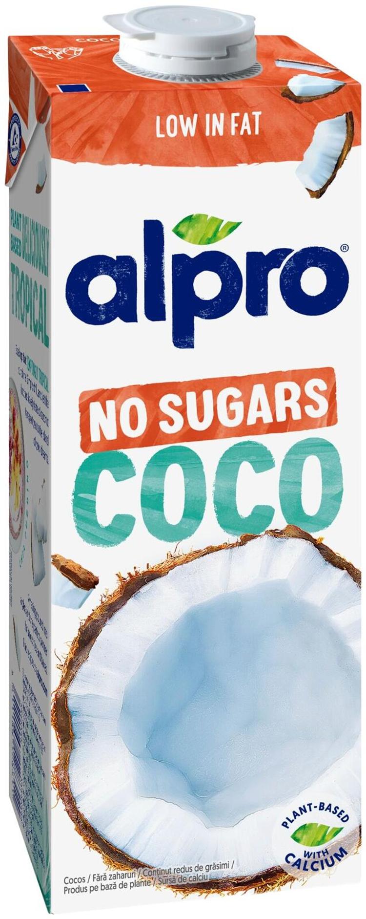 Alpro No Sugars Kookosjuoma, ilman sokereita 1L