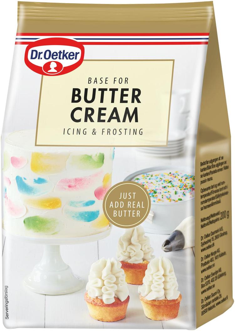 Dr. Oetker Base for BUTTER CREAM icing & frosting kuorrutejauheseos 230g Skaupat ruoan