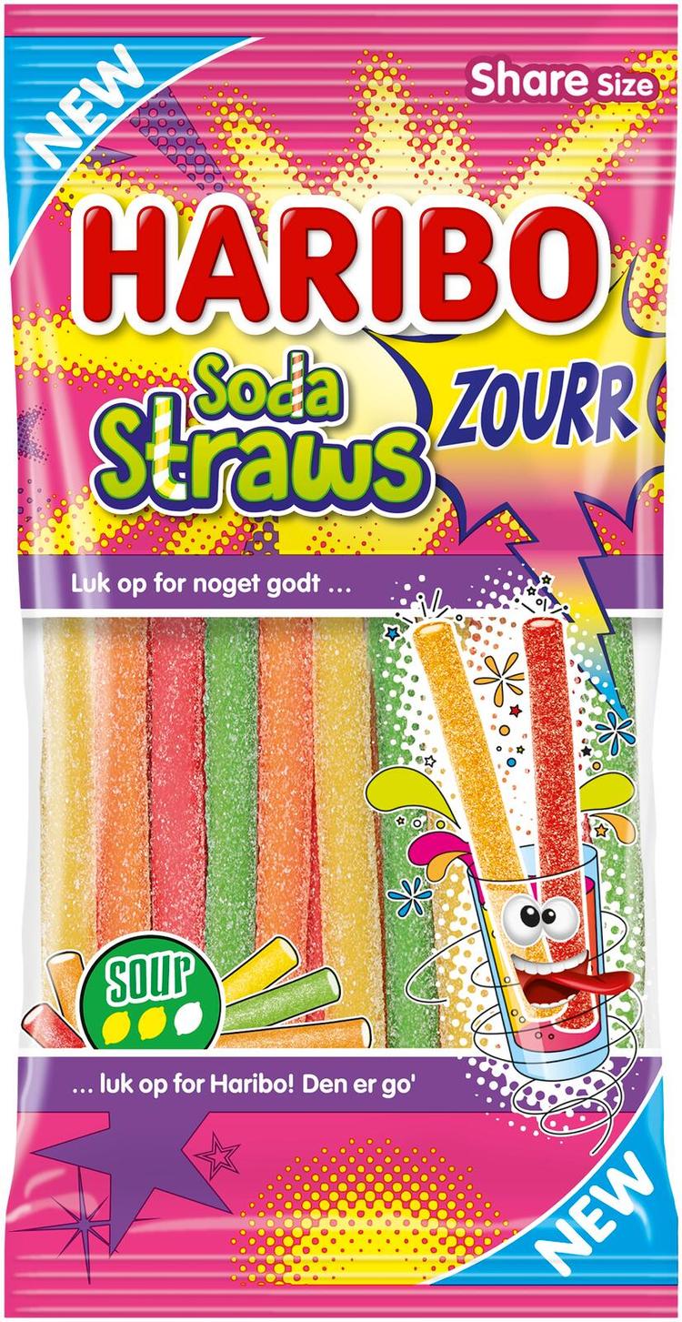 HARIBO Soda Straws Zourr 90 g Karkkipussi