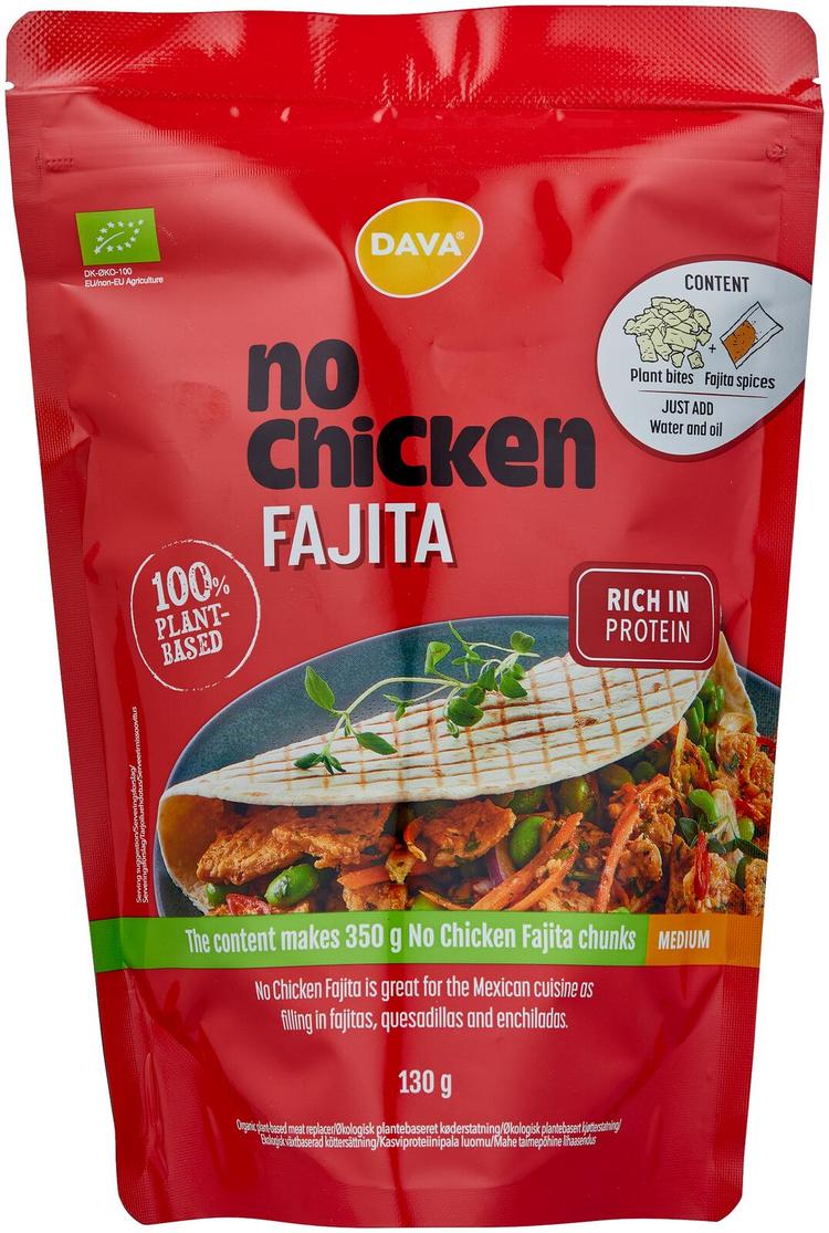 DAVA No Chicken Fajita luomu kasviproteiinipala 130g