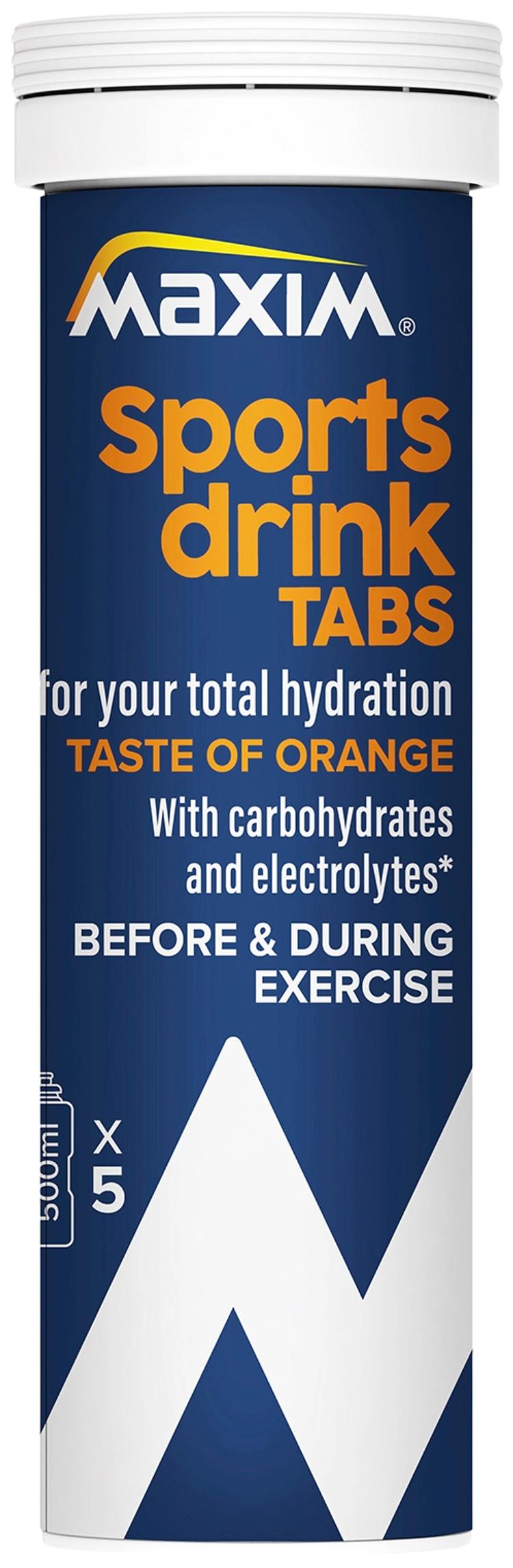 Maxim Total Hydration Orange taste appelsiininmakuinen hiilihydraatteja ja elektrolyyttejä sisältävä poretabletti 100g