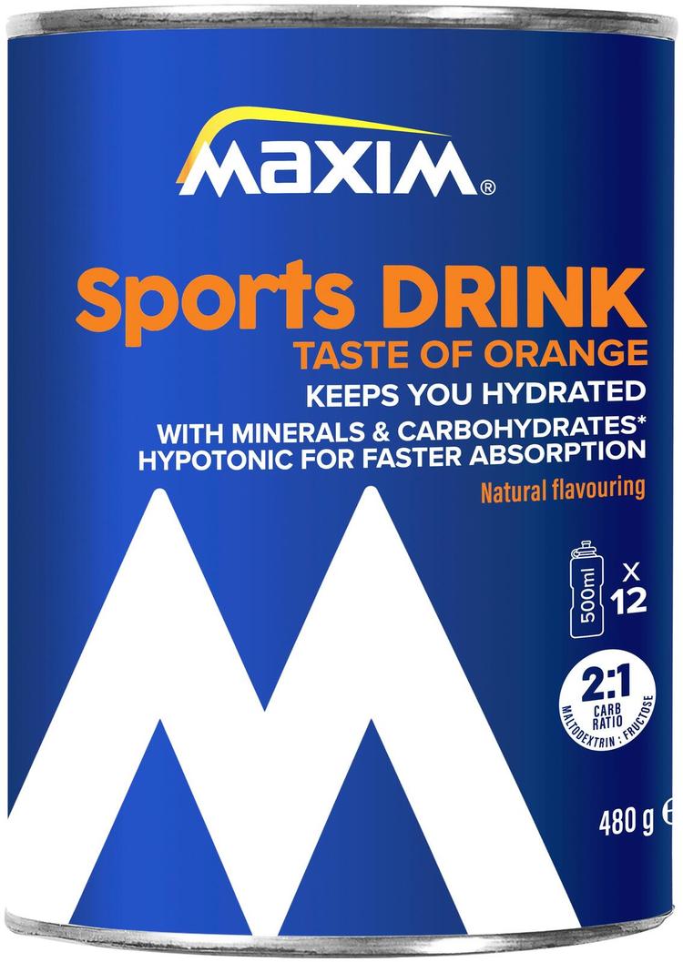 Maxim Sports Drink Fresh orange urheilujuomajauhe appelsiininmakuinen 480g