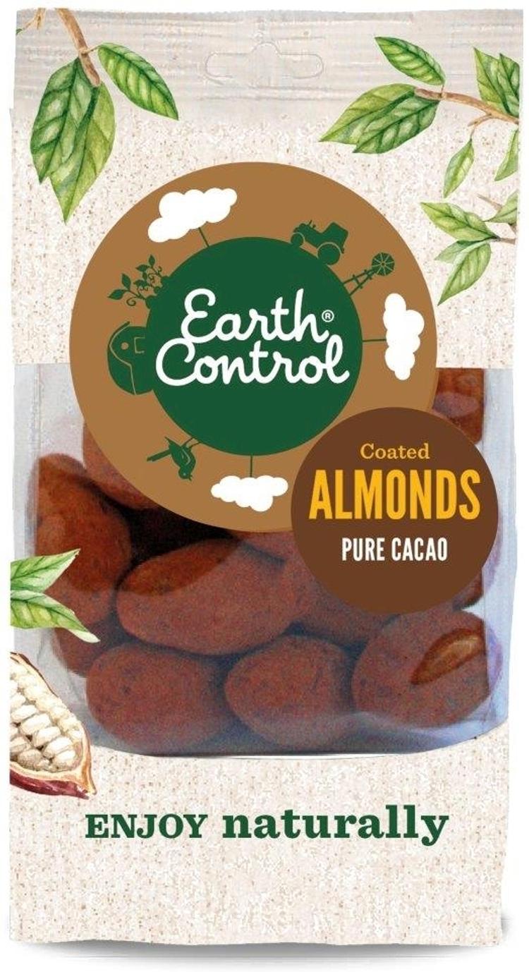 Earth Control Suklaakuorrutetut mantelit kaakao 150g