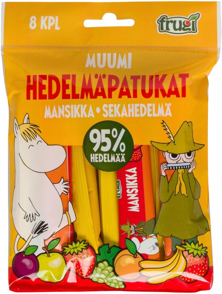 Muumi 120g hedelmäpatukat 8kpl mansikka & sekahedelmä