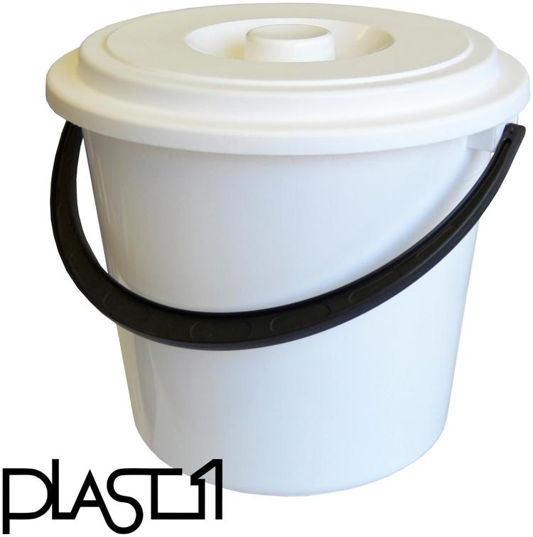 Plast1 ämpäri kannella,5 l valkoinen