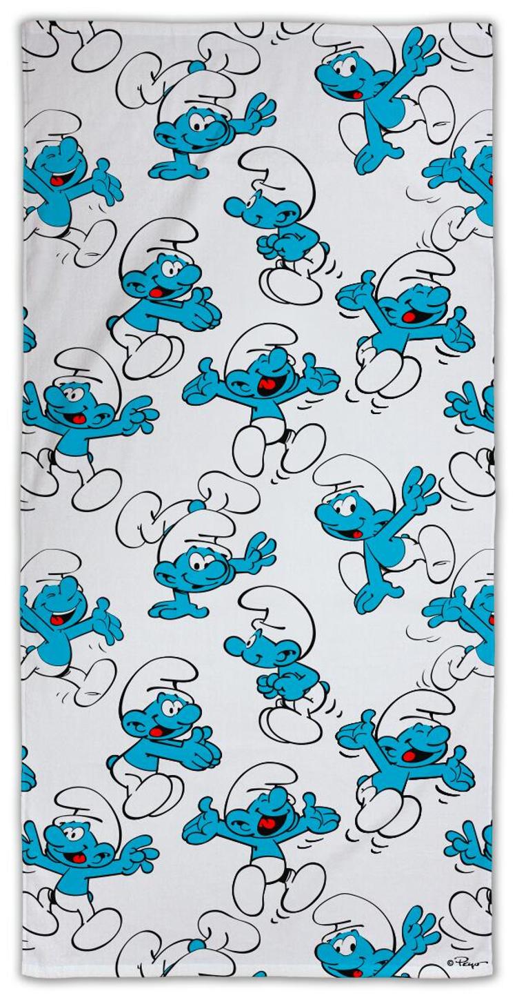 Lasten kylpypyyhe Smurffi 70x140 cm