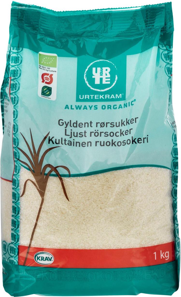 URTEKRAM Luomu Kultainen ruokosokeri 1kg