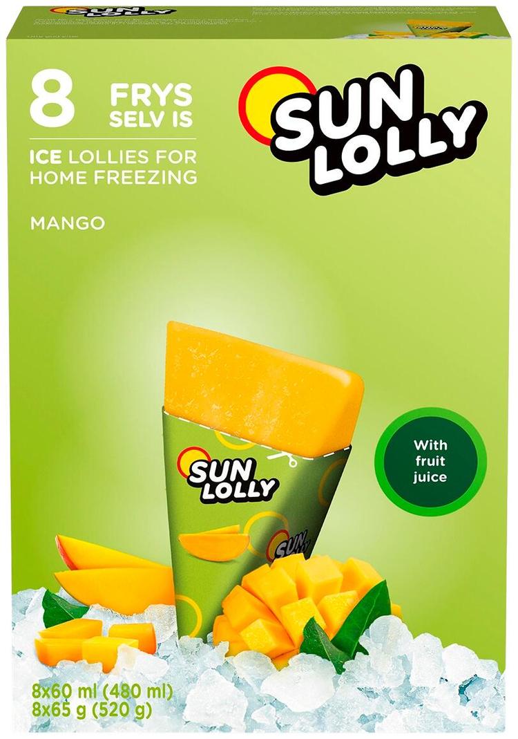 Sun Lolly 8x60ml/65g Pakasta itse mehujää Mango