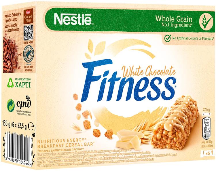 Fitness 6x22,5g White Chocolate viljapatukka