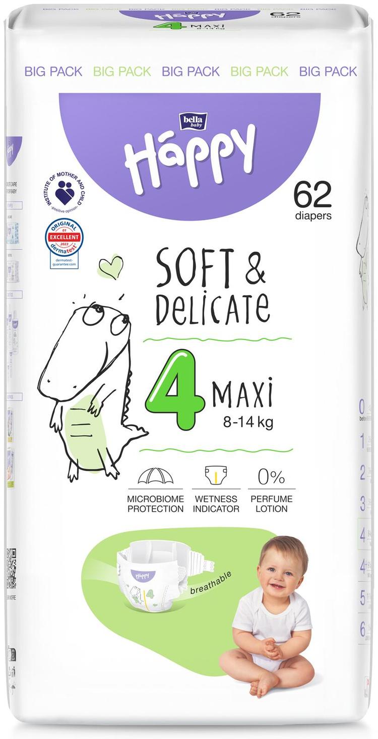 Happy Bella Maxi 4 teippivaippa 62 kpl 8-14 kg