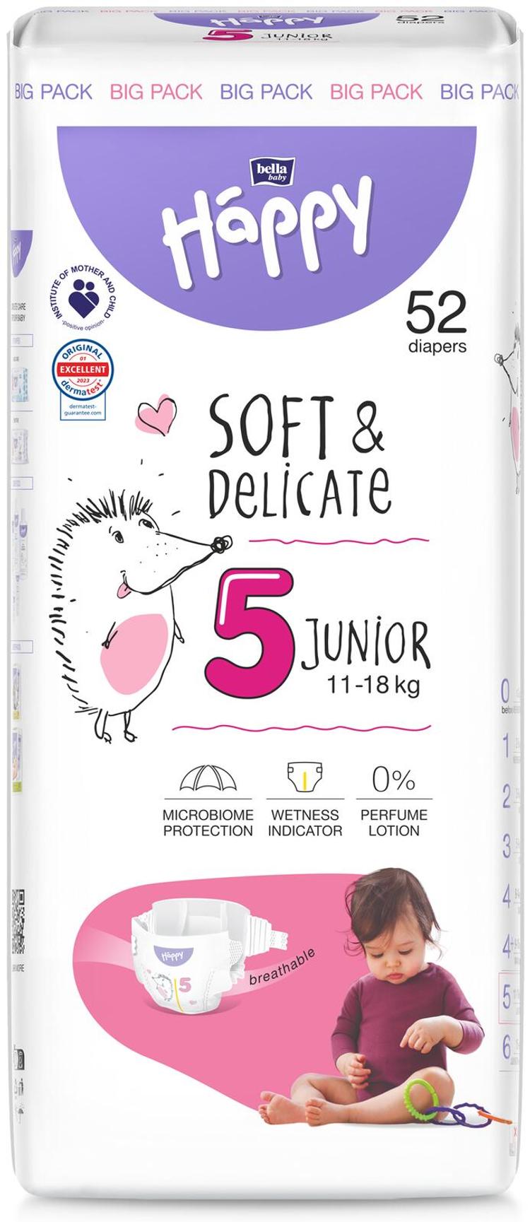 Happy Bella Junior 5 teippivaippa 52 kpl 11-18 kg