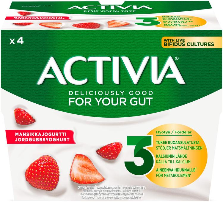 Danone Activia Mansikkajogurtti 4x125g