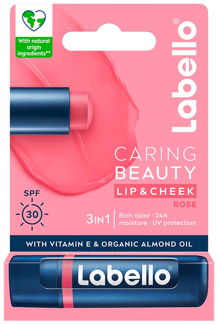 Labello 4,8g Caring Beauty Rose - sävyttävä voide huulille ja poskille