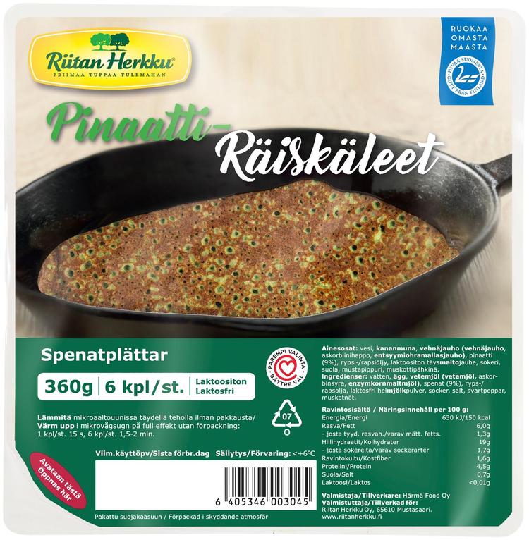 Riitan Herkku Pinaattiräiskäleet 360g