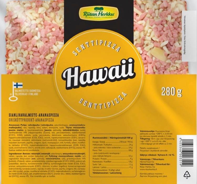 Riitan Herkku Senttipizza Hawaii 280g