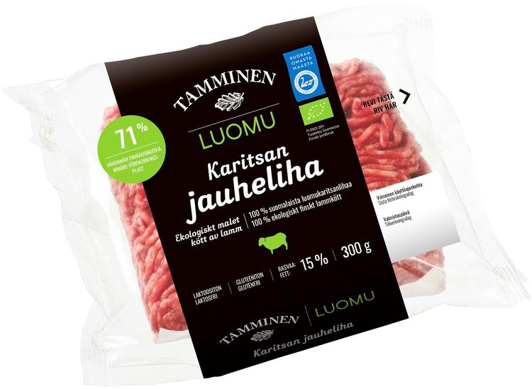 Tamminen luomukaritsan jauheliha 15% 300g