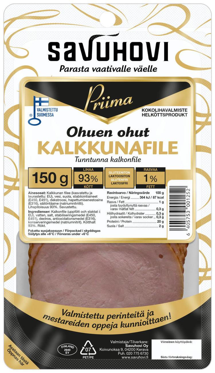 Savuhovi Priima Ohuen ohut Kalkkuna filee 150g