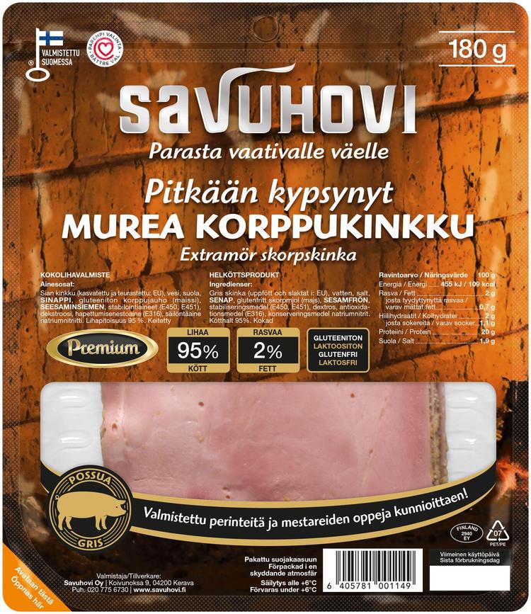 Savuhovi Pitkään Kypsynyt Murea Korppukinkku 180g