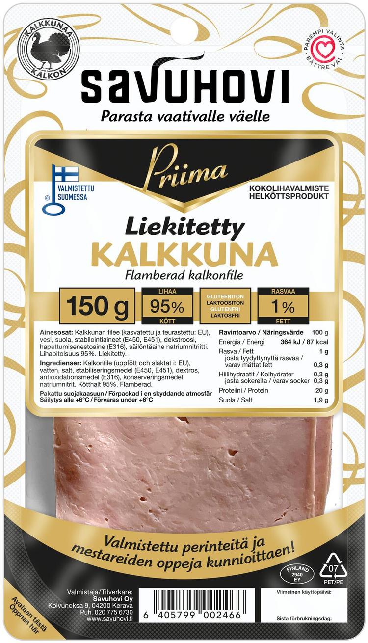 Savuhovi Priima Liekitetty kalkkuna 150g